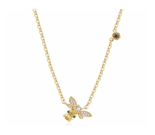 

pendant necklaces bee sier necklace natural citrine gemstone 14k real gold plated chain jewelry crystals drop delivery pendants dh4404864, Silver
