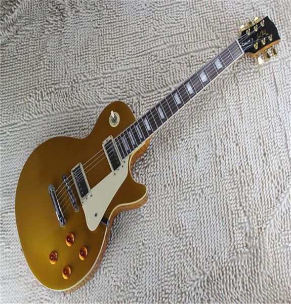 

the new 2022 metal yellow rosewood fingerboard deluxe lp one piece neck electric guitar3625756