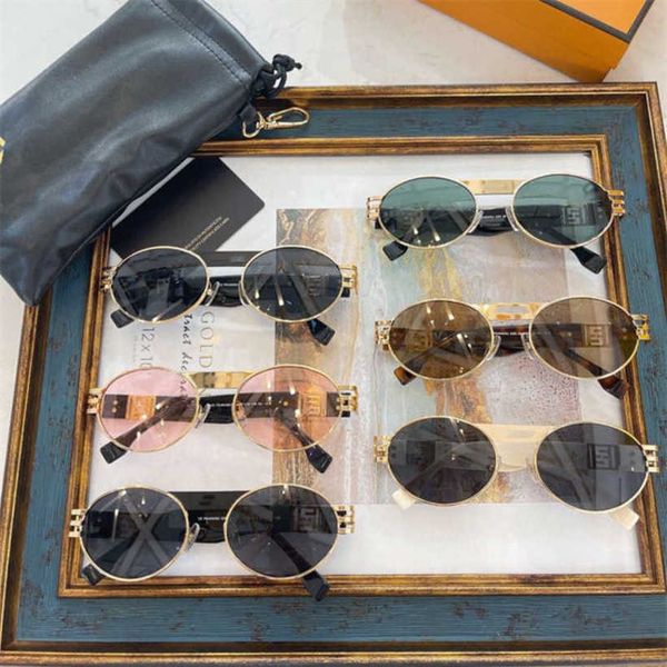

20% off luxury designer new men's and women's sunglasses 20% off oval metal frame net red, White;black