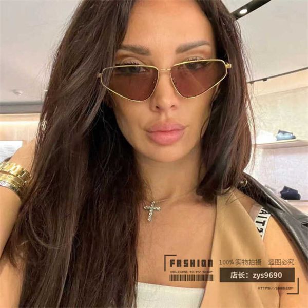 

30% off luxury designer new men's and women's sunglasses 20% off metal cat's eye style ins fashion versatile net red same 400, White;black