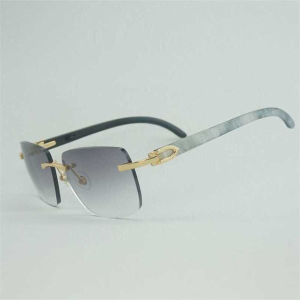 

10% off luxury designer new men's and women's sunglasses 20% off natural buffalo horn men wood rimless gafas for driving club clea, White;black