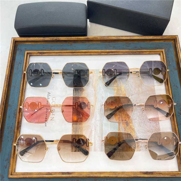 

men's luxury designer women's sunglasses ins network red polygon fashion metal personalized, White;black