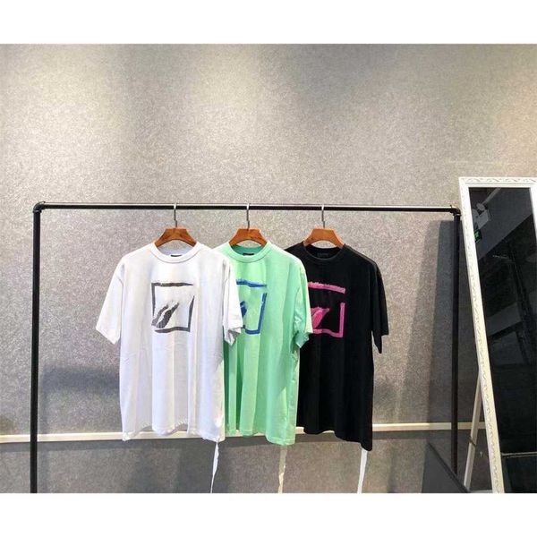

80% off factory outlet online family correct version we11 pearl piece embroidery geometric square large round neck short sleeve t-shirt men&, White;black