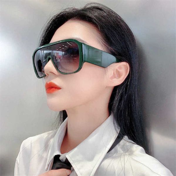 

20% off luxury designer new men's and women's sunglasses 20% off one-piece lens fashionable ins net red same large frame, White;black