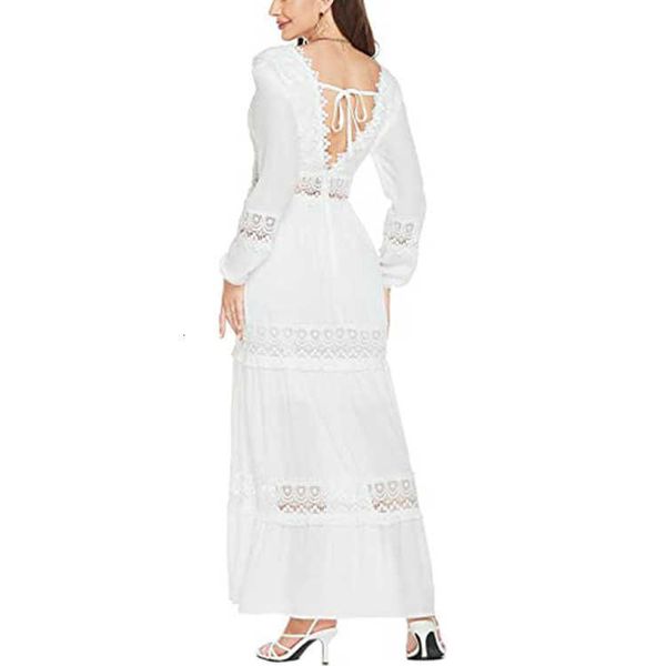 

sleeve custom long elegant women lace open-back slim boho white lady maxi dress clothing ladies, Black;gray