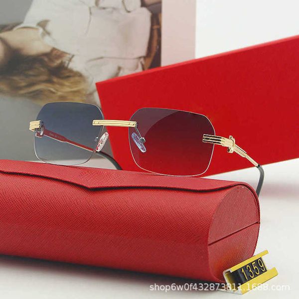 

30% off luxury designer new men's and women's sunglasses 20% off metal frameless trend glasses cut edge polygonal, White;black