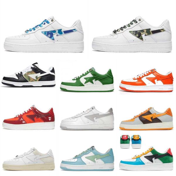 

2023 bapestas baped designers casual shoes black white platform bapesta sk8 plate-forme brown ivory for sta patent leather green men women t