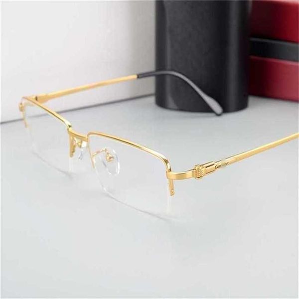 

luxury designer new sunglasses all-match pure titanium half big face finished myopia frame ultra light business phnom penh, White;black