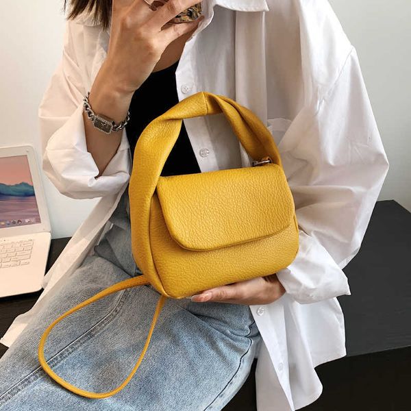 

shoulder bags small soft handle tote cute crossbody for women pu leather yellow purses designer handbags 2023 new 230322
