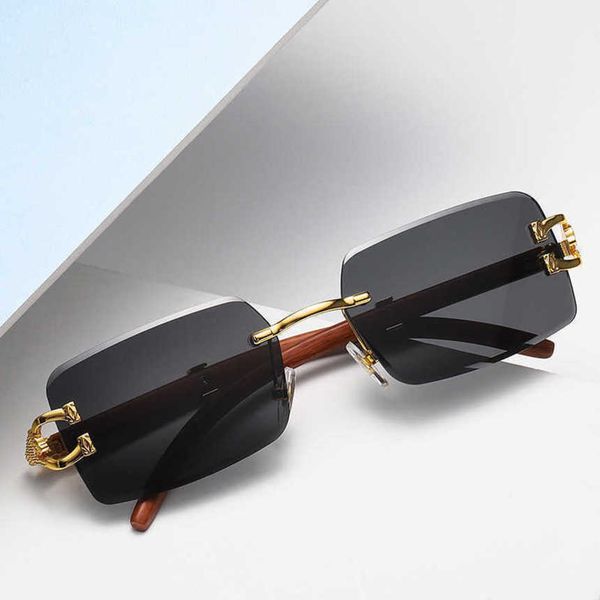 

luxury designer fashion sunglasses 20% off s8034 wood grain leopard head women cut edge tidal, White;black