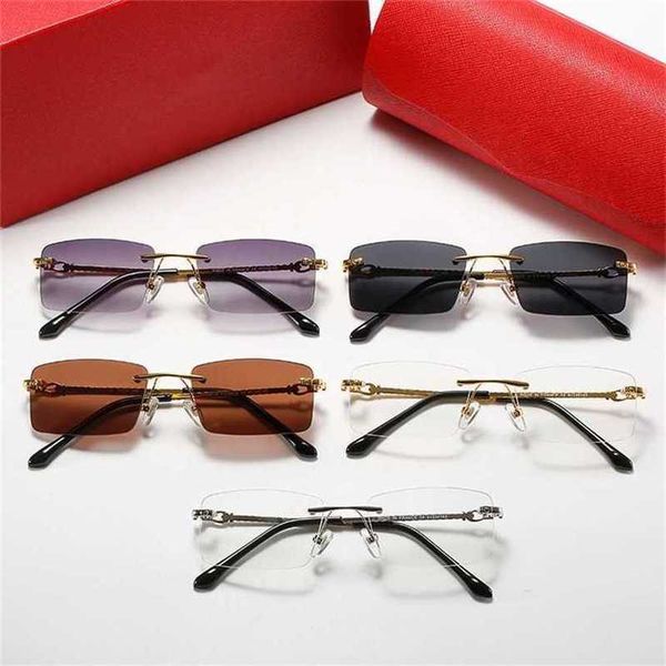 

luxury designer new men's and women's sunglasses 20% off kajia twist leg frameless square fashion personalized optical glasseskaji, White;black