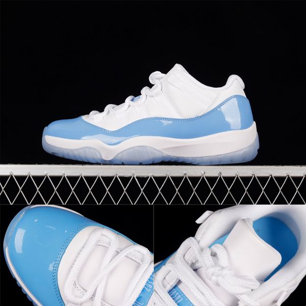 

jumpman 11 low mens womens basketball shoes carbon fiber unc 528895-106 white university blue men women designers sports sneakers trainer sh
