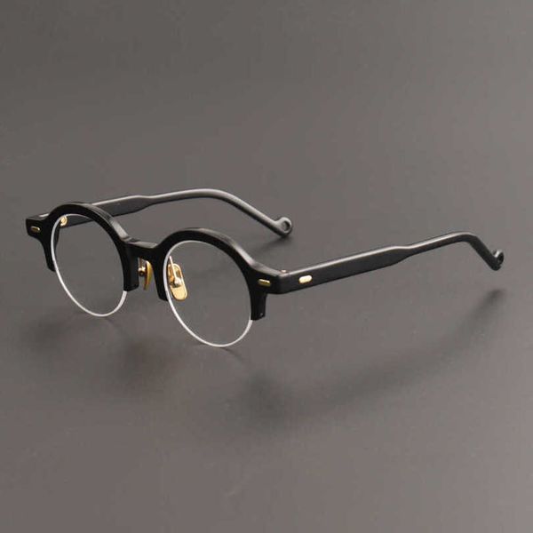 

10% off luxury designer new men's and women's sunglasses 20% off japanese designer's handmade plate eyeglass male female half, White;black