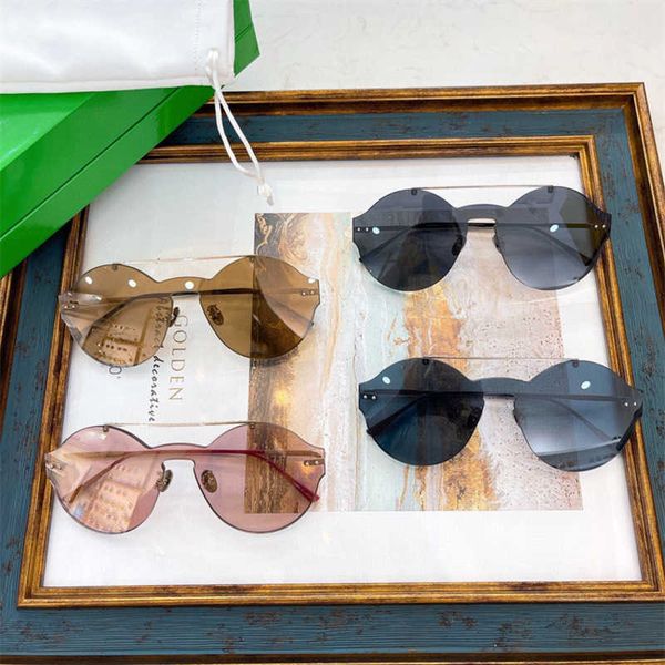 

luxury designer new men's and women's sunglasses 20% off fashion personality ins network red same female frameless round bv0207, White;black