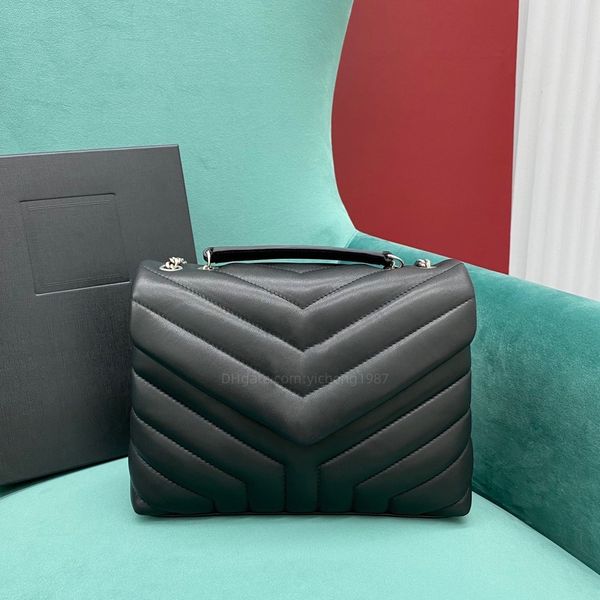 

designer shoulder bags fashion luxury leather bags new style woman lady handbag crossbody bag thread sheepskin plain classic loulou puffer w, Black;red