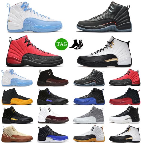 

men women basketball shoes jumpman 12 hyper royal cherry cool grey bred indigo gamma blue stealth hyper royal playoff royalty taxi 12s train