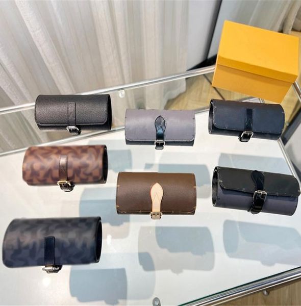 

ilivi monogram watch case plaid collectable flower retro brown checkered watchcase designer womens mens travel accessory storage c7204718