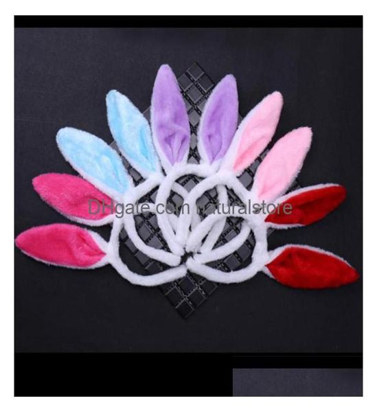 

headbands rabbit ears headband plush sequins headdress white masquerade birthday party head decorative articles easter drop delive9822935, Silver