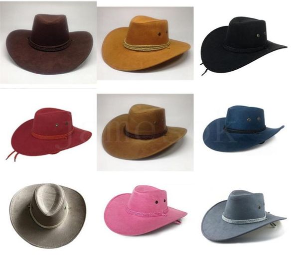 

cowboy hats retro sun visor knight hat solid color big felt cap fashion cowgirl wide brim caps outdoor travel sun headwear 4976717, Blue;gray