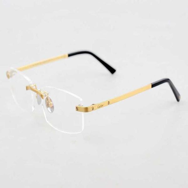 

luxury designer fashion sunglasses 20% off series 0087 fashion pure titanium frameless myopia lens frame, White;black