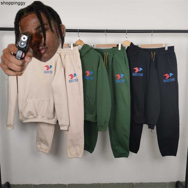 

hoodies sweatshirts rhude patchwork pullovers oversized inside tags, Black