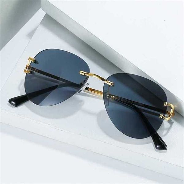 

luxury designer new sunglasses card frameless fashion same toad glasses trend womenkajia, White;black