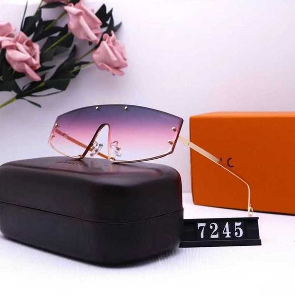 

40% off luxury designer new men's and women's sunglasses 20% off overseas street shooting travel fashion glasses 7245, White;black