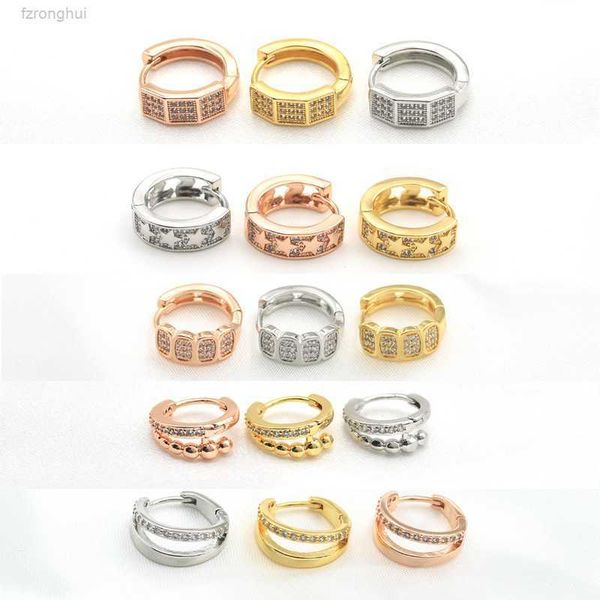 

charm wide face zirconium inlaid dental sleeve ear clasp fashion personalized cartilage ring loop ek0020 1u8h, Golden