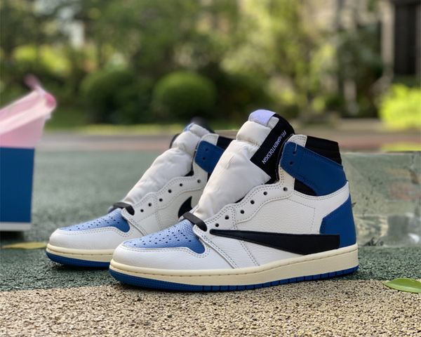 

basketball shoes high og 1s ts x fragment jumpman 1 mens military blue luxurys designers portsmarket sneakers, Black
