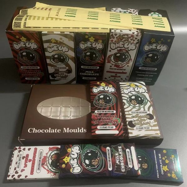 

one up chocolate bar packaging boxes milk chocolate packing box wrapper mushroom bar 3.5g 3.5 grams mold mould compitable oneup packaging pa