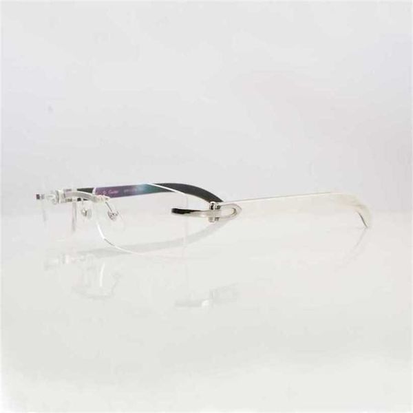 

women's fashion designer sunglasses clear eye glasses frames for men women accessories rimless natural buffalo horn gold transparent ey, White;black