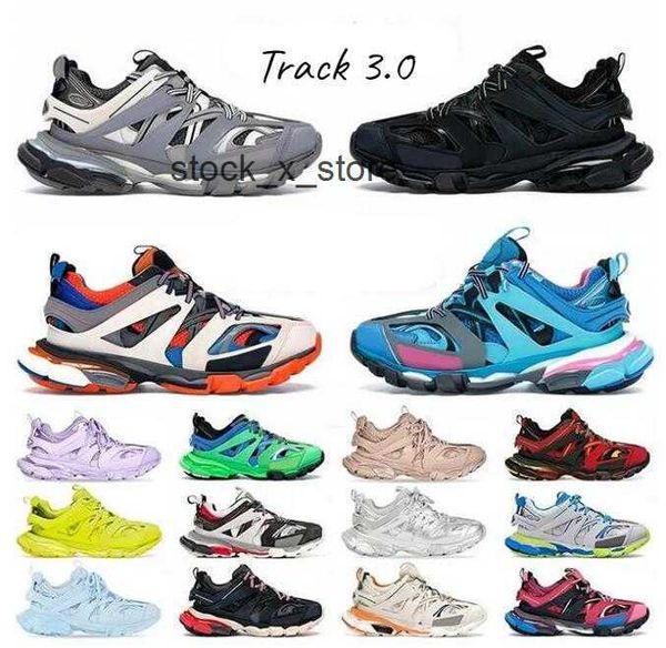 

track 3.0 sneakers triple s platform trainers shoes leather nylon printed 3m fashion women men causal shoes size 35-45, Black
