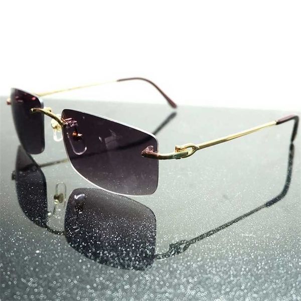 

luxury designer fashion sunglasses 20% off men women quality rimless metal frame fill prescription sunglass, White;black