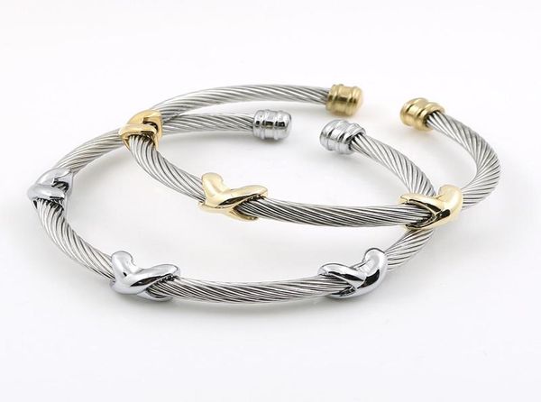 

charm bracelets msx classical charms stainless steel bracelet starfish punk cable wire stripe wedding party jewelry acceso9468726, Golden;silver