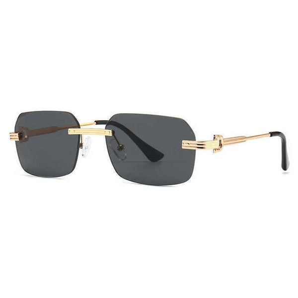 

50% off luxury designer new men's and women's sunglasses 20% off 304 style fashionable men small box rimless metal show, White;black