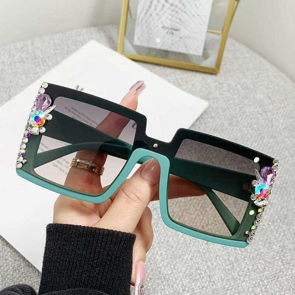 

20% off luxury designer new men's and women's sunglasses 20% off large frame with diamond prevent ultraviolet rays strong light; d, White;black