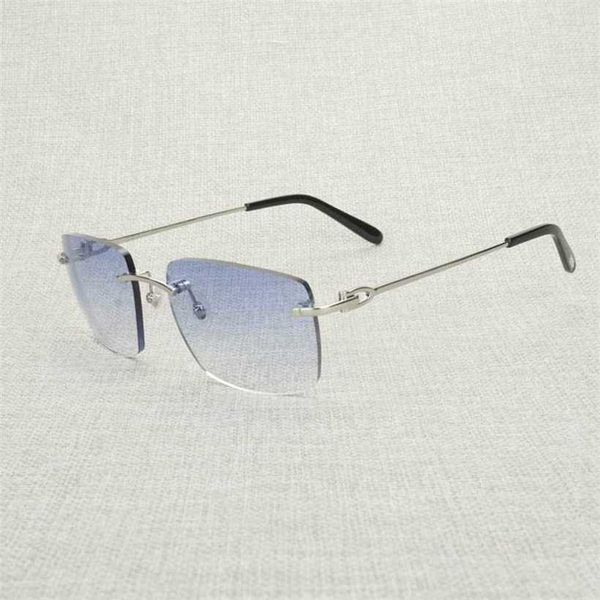 

women's fashion designer sunglasses vintage rimless men women metal frame square eyeglasses shades oculos gafas for outdoor club access, White;black