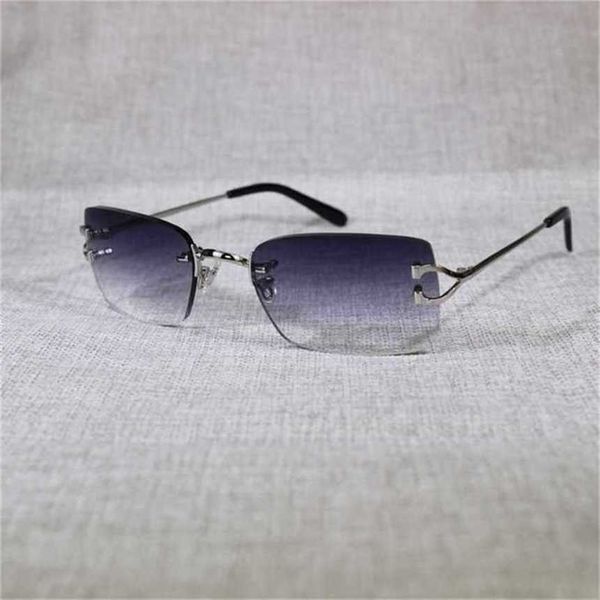 

luxury designer fashion sunglasses 20% off vintage rimless men metal clear frame square shades for women summer club oculos eyewear, White;black