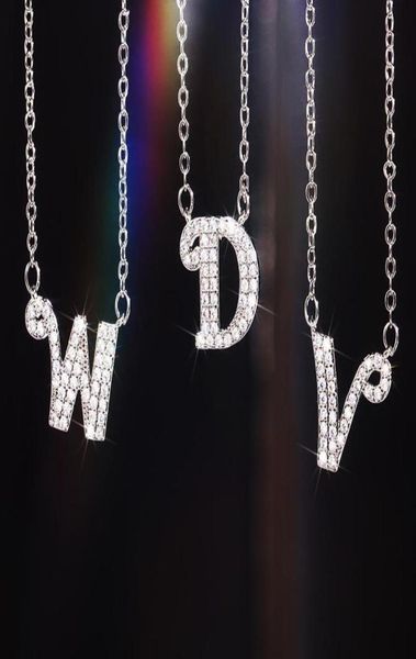 

pendant necklaces caoshi exquisite letter az necklace for women with bright cubic zirconia elegant birthday gift accessories9977503, Silver