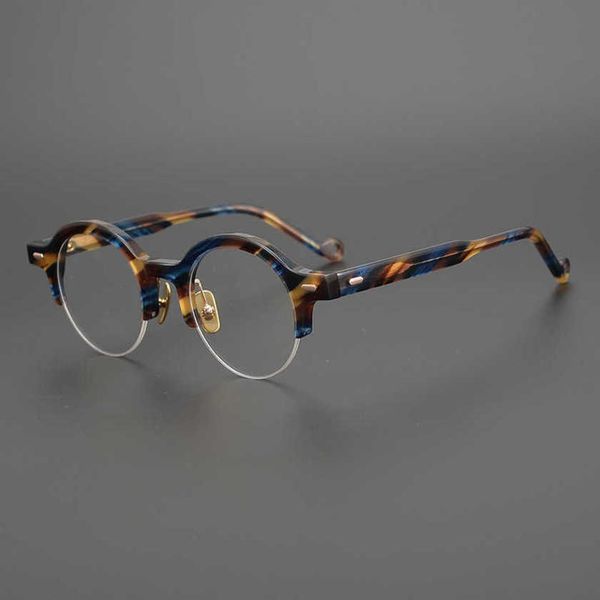

40% off luxury designer new men's and women's sunglasses 20% off dazzle color style pure manual plate japanese round half frame my, White;black