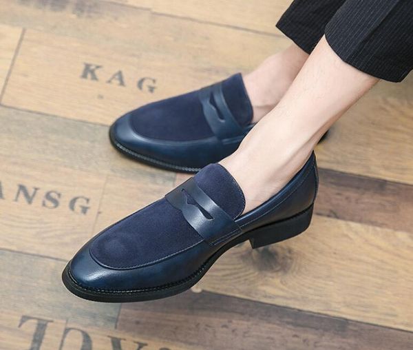 

2023 new ferra mens loafers luxury designer dress genuine leather slip on flats suede shoes size: eu39-47, Black