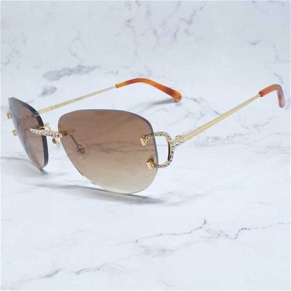 

luxury designer new men's and women's sunglasses 20% off rhinestones men women carters oval shades rimless fashion wholesale big, White;black