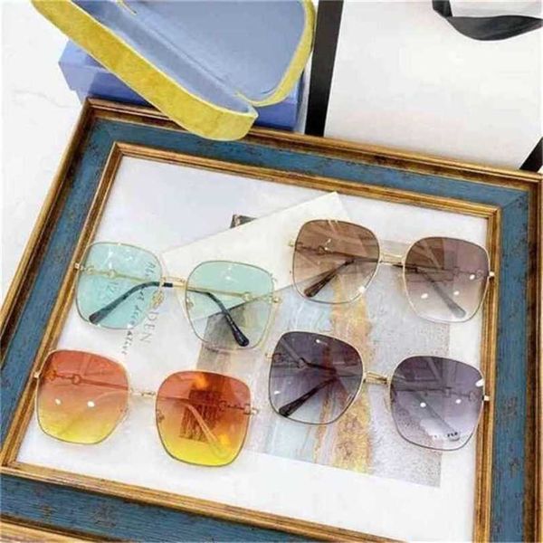 

10% off luxury designer new men's and women's sunglasses 20% off fashion version square large frame ultra light horsetail buckle n, White;black