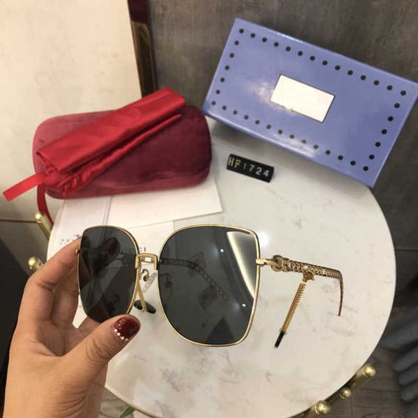 

30% off luxury designer new men's and women's sunglasses 20% off fashion polarizer metal chain terms glasses good quality, White;black