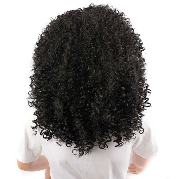 

selling wigs, small curls, european and american women's black fluffy small curls in stock