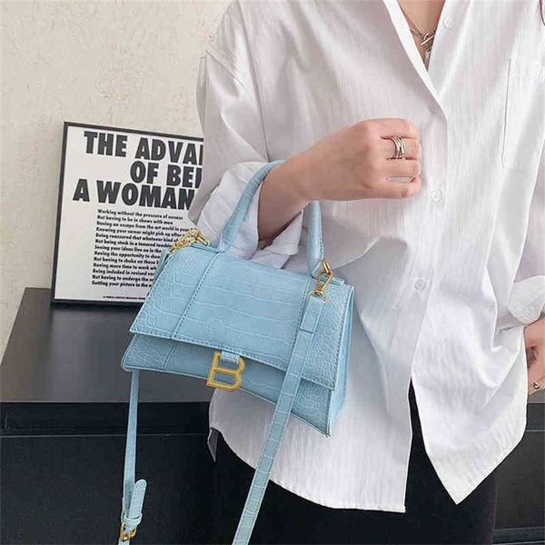 

handbag 2023 new bag stone pattern simple letter hand texture tide messenger