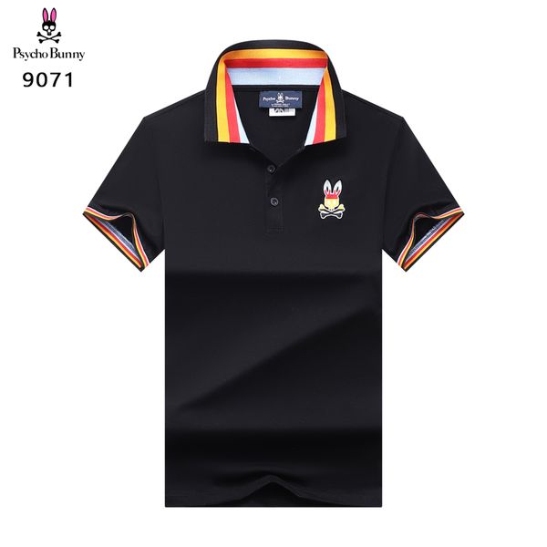 

mens polos crazy psychological rabbit tshirt striped designer polo neck striped short sleeve fashion skull rabbit cotton solid color casual, White;black