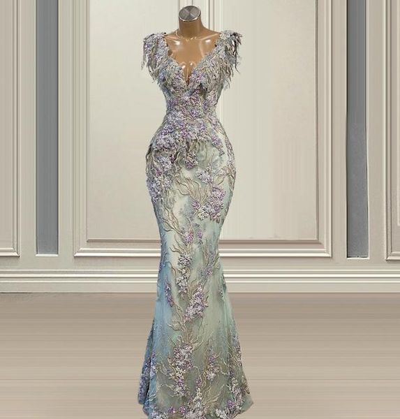 

2021 arabic mermaid prom dresses luxury v neck lace appliqued crystal women formal plus size evening gowns3839101, Black