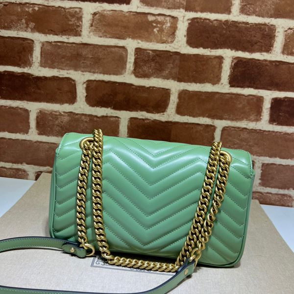 

r bags marmont 2023 new fashion leather female shoulder inclined shoulder bag handbag the trumpet green