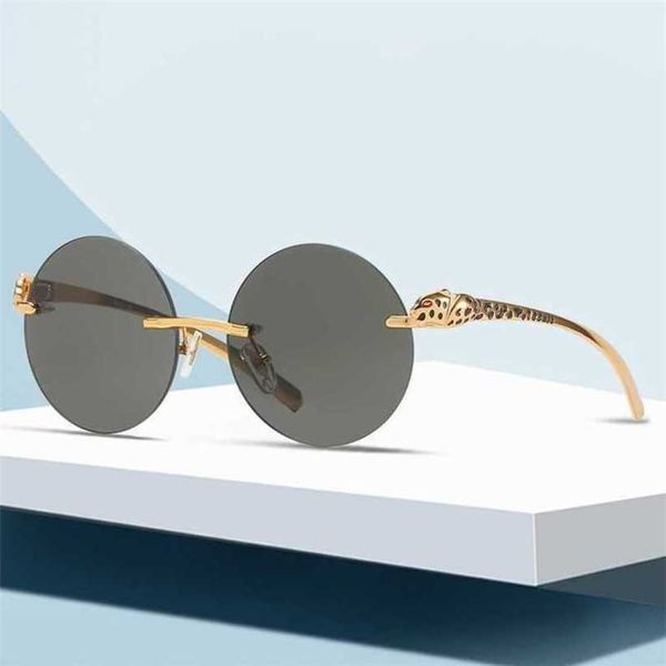 

20% off luxury designer new men's and women's sunglasses 20% off rimless round head paint legs personalized fashion glasses, White;black
